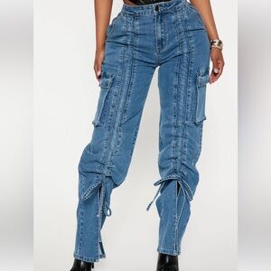 Cargo Jeans with Split Hem. Size 15/16 Women’s Pants